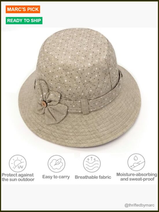 Cloche Bucket Hat with Adjustable Rope, Lightweight Polyester Sun Protection main image 4